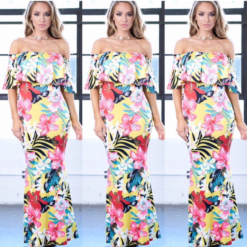 Pink Floral Maxi Dress